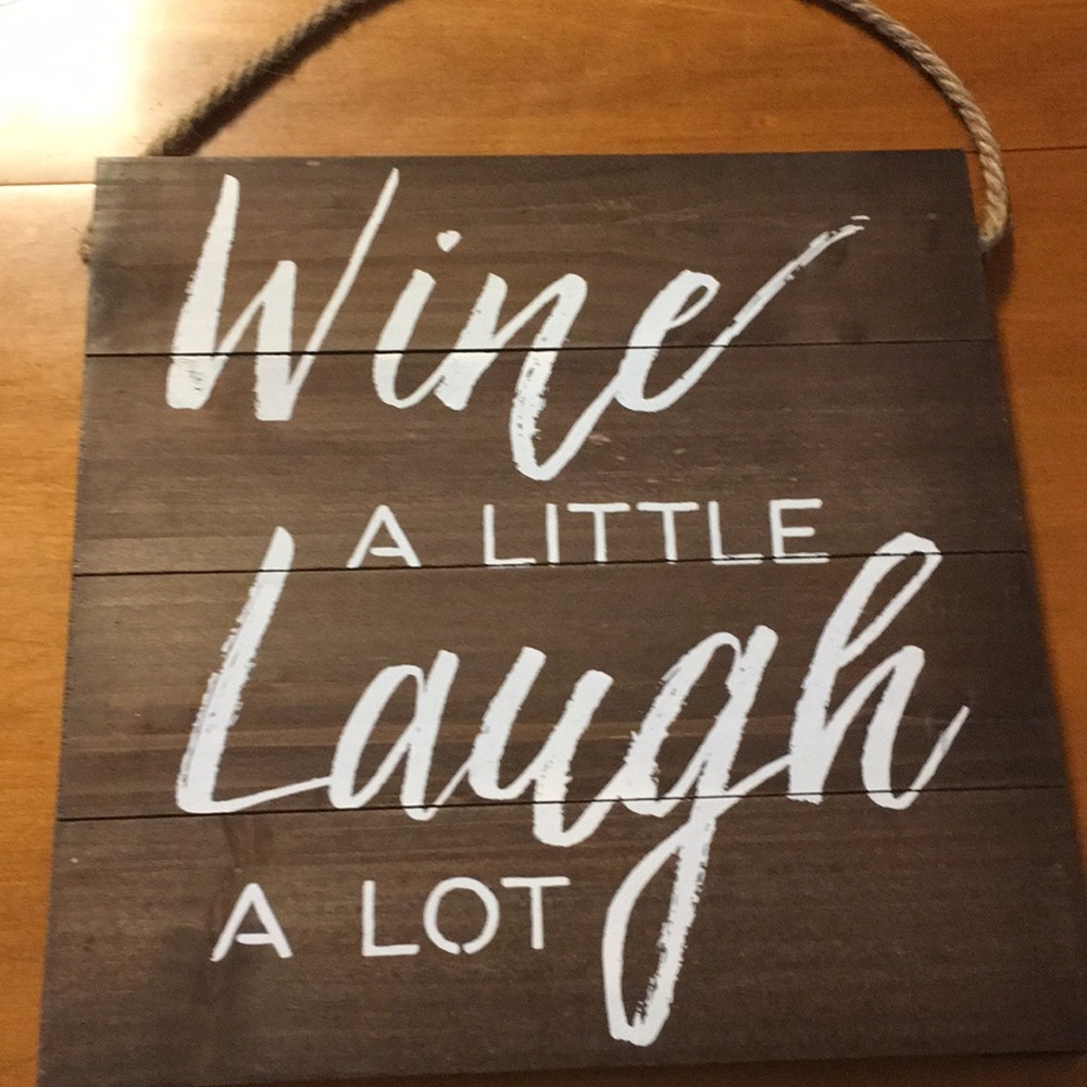 Wine A Little Laugh A Lot! Wooden Sign Home Weddin - Picture 1 of 1